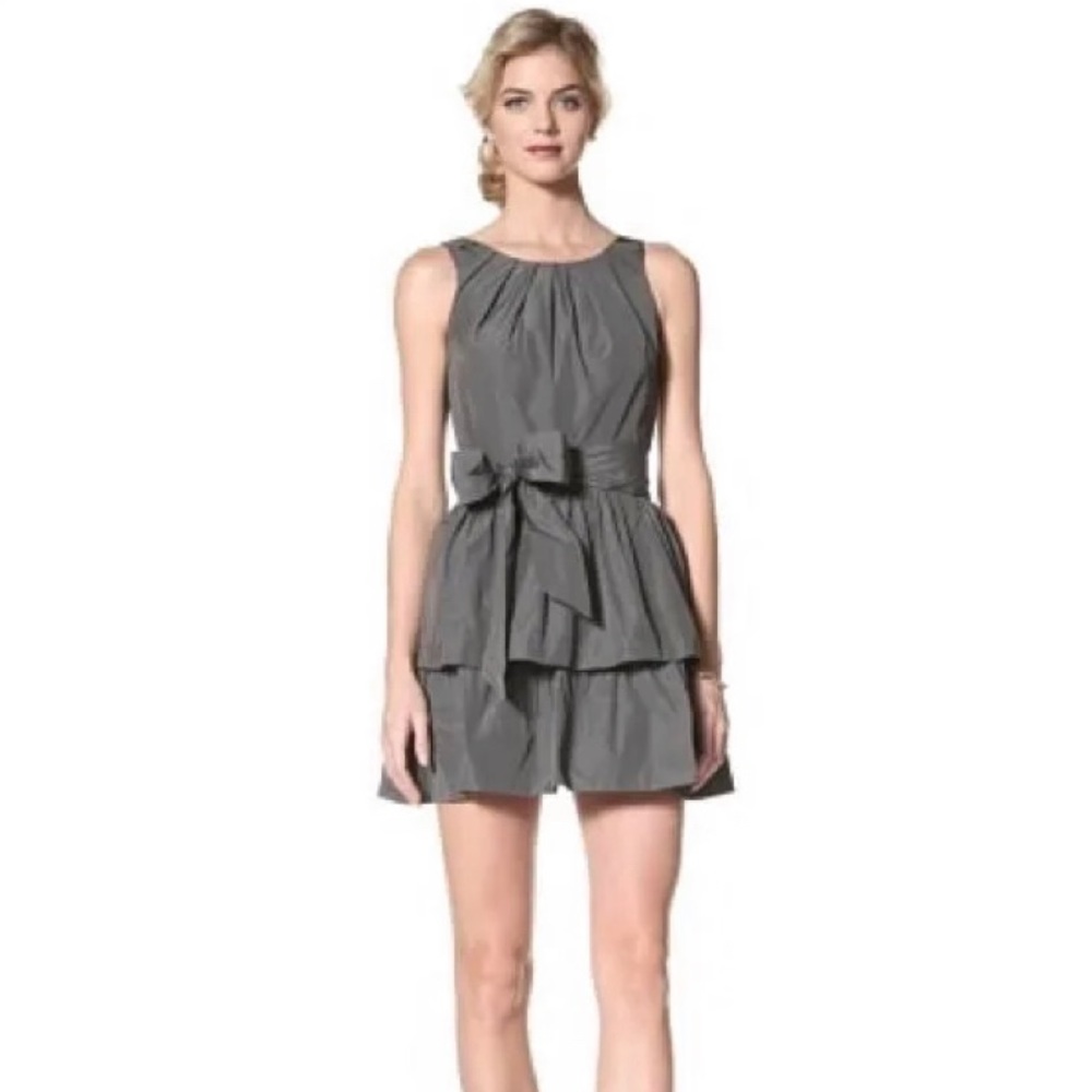 Eva Franco black and white pleated party dress